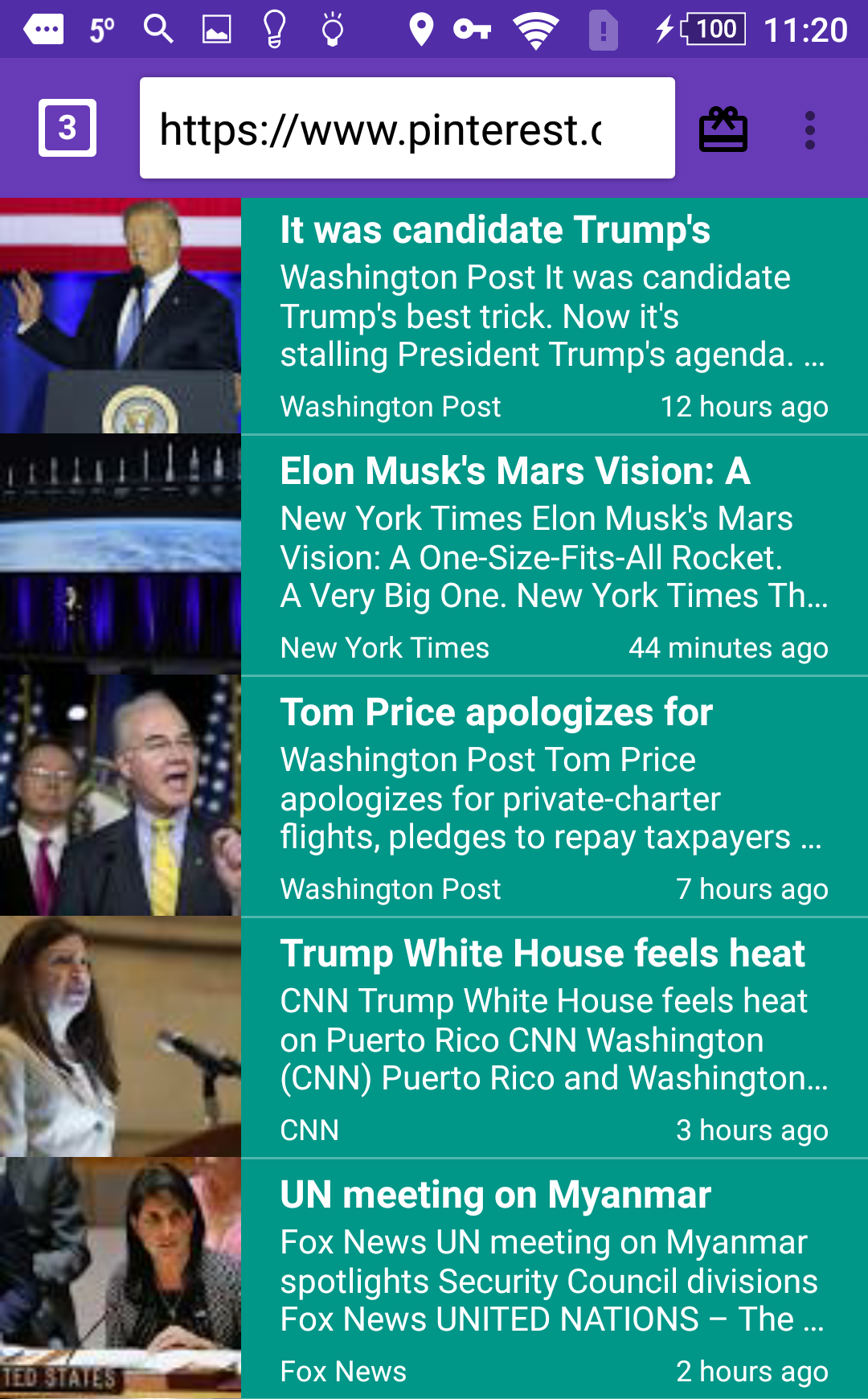 browser news widget